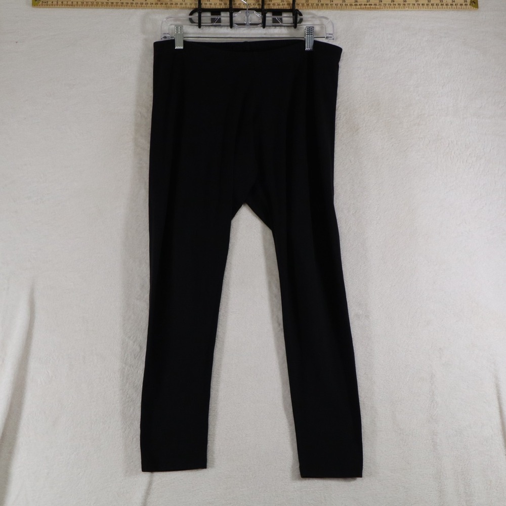 J.Jill Womens M Black Cropped Leggings Pull On Stretch Knit Capri Pants